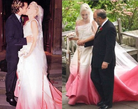 There is a slowly growing trend in Hollywood to wed in a pink wedding dress