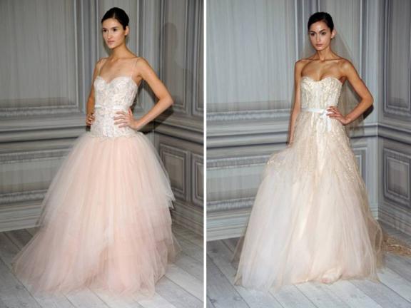 Monique Lhuillier ballet inspired gown I love the one on the left 2012