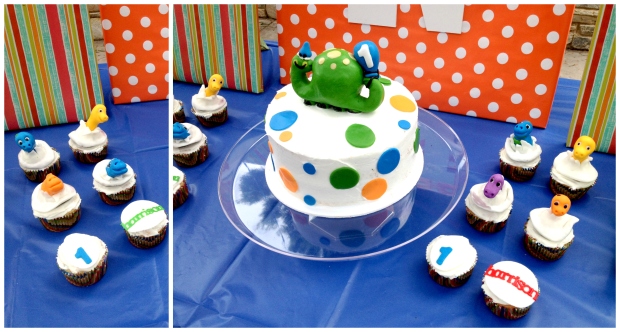 Dinosaur 1st birthday cake